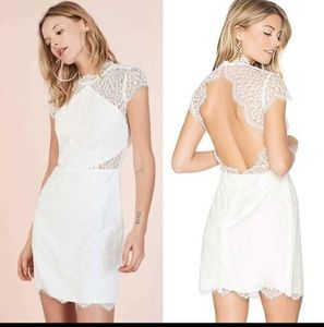 Keepsake The Label Daydream High Neck Lace Dress; Free People / Urban Outfitters